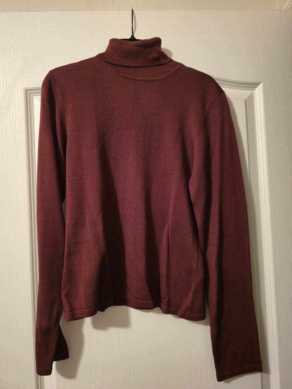 Moda International Rust Silk Turtleneck Sweater Women's Large